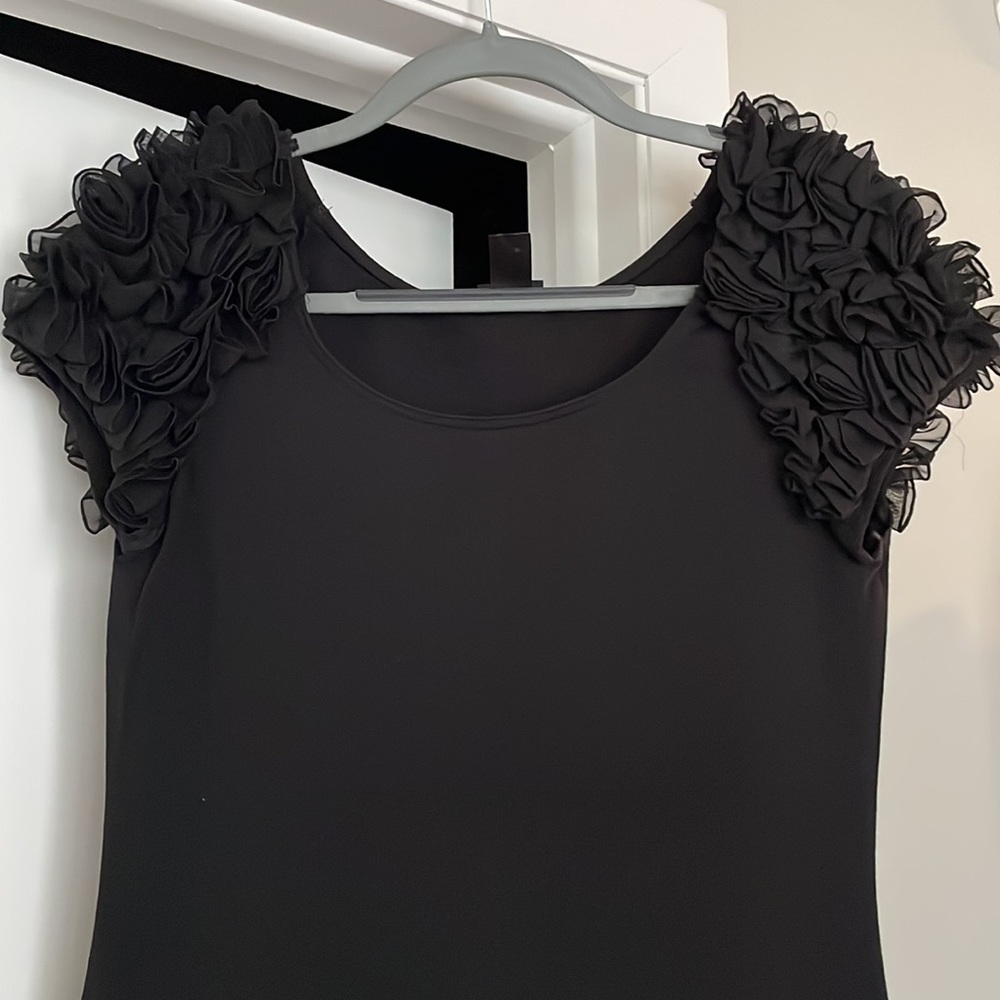 H&M Black T-Shirt Dress with Floral Sleeves
